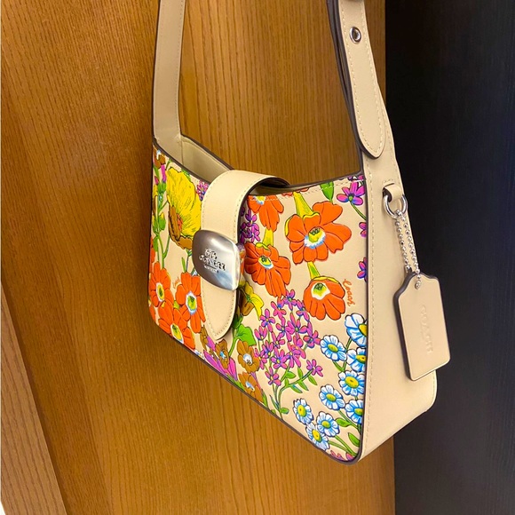 Coach Eliza Shoulder Bag With Floral Print #CR161 - Picture 5 of 9